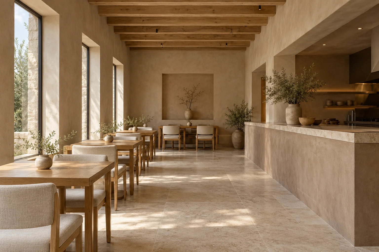 Restaurant dining room after its proposed renovation